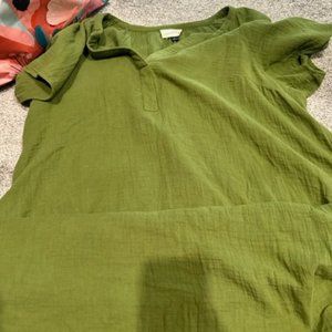 Olive color - smock dress